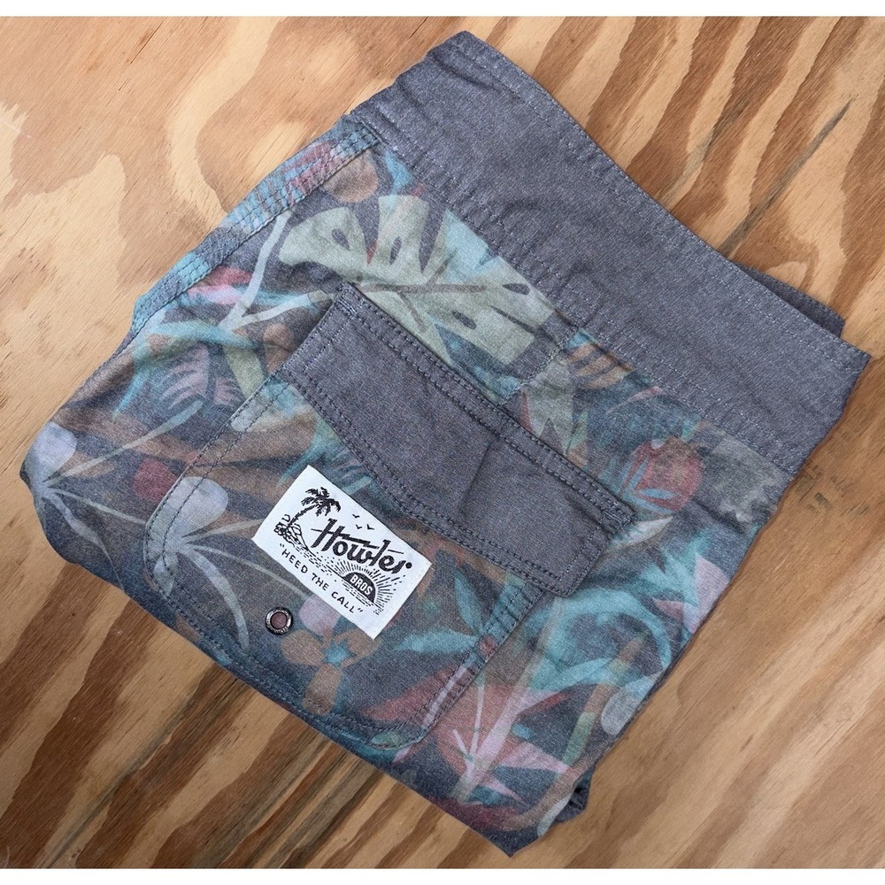 Howler Brothers Stretch Bruja Boardshorts Surf Shorts 32 Hawaiian Tropical Print